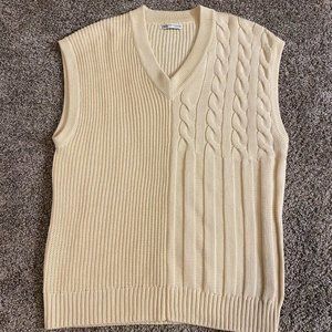 NWOT Zara Sleeveless Sweater Cable Knit Size Medium 38-40